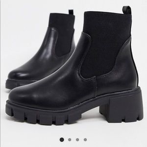 ASOS Faux Leather Black Chunky Chelsea Boots (8)